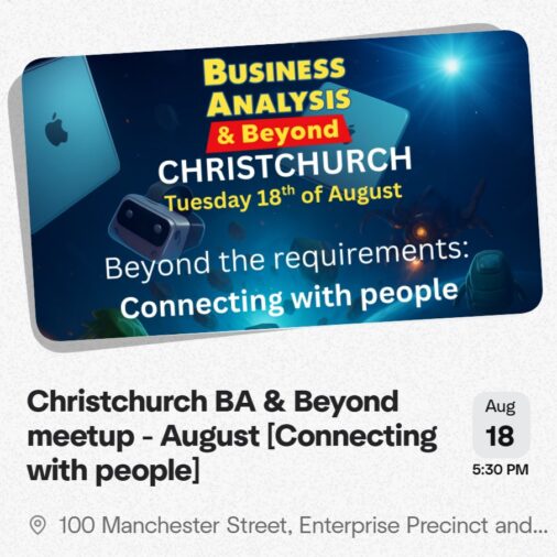Christchurch BA & Beyond meetup – August [Connecting with people]